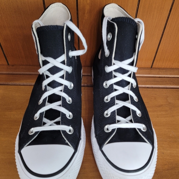 Converse Canvas Platform Hi Top Chuck Taylor All Star Women's Shoes Black Sz 8 - Picture 2 of 5